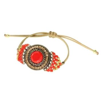Bracelet - FRANCK HERVAL - Melinda - Réglable - Swarovski - Howlite - Jaspe