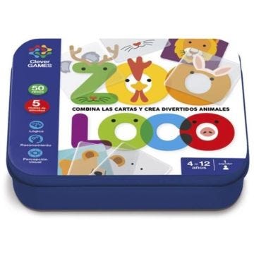 Jeu d'intelligence Clever Games Zooloco - boîte métallique multicolore