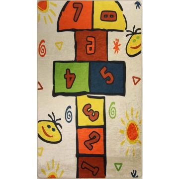 Tapis - MARELLE - Multicolore - 80x150 cm - Antidérapant - Lavable en machine