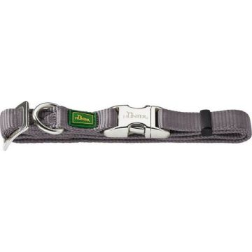 Collier pour chien - HUNTER - Vario Basic Alu-Strong - Nylon - Boucle Aluminium - Noir