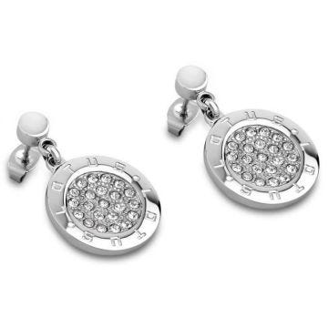 boucles d'oreilles privelege ls1751-4-1 - boucles d'oreilles cristaux plaque gaufré femme