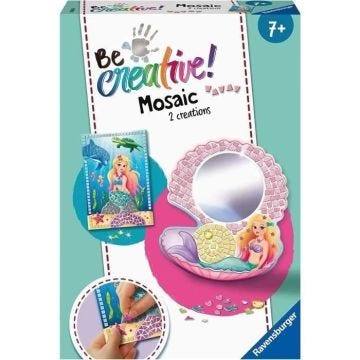 Coffret Mosaïque Ravensburger Mermaid - A partir de 7 ans - Décorez facilement 2 objets - Certifié FSC mixte