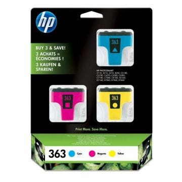 HP 363 Pack cartouches trois couleurs (cyan, jaune, magenta) authentiques (CB333EE) pour HP Photosmart C5190/C6180/C6270/C7280
