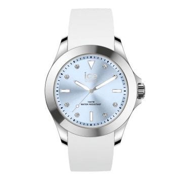 Montre bracelet Ice-watch - 020380 - ICE steel White Pastel - Montre Blanche pour Femme avec Bracelet en Silicone (Medium)