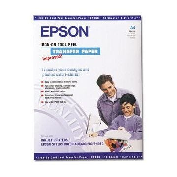 Papier transfert - EPSON - 10F - Couleur blanche - Idéal pour impression textile - 10 feuilles