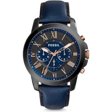 Montre Fossil montre Montre FS5061 - Montre Bleue Chronographe Homme