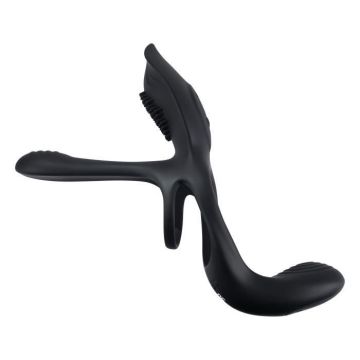 Anneau pénien vibrant - PLAYBOY - The 3 Way - Silicone velouté - 10 vitesses