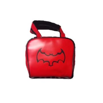 Sac à main rouge Batman - Idéal punk gothique - Simili - Fermeture zippée