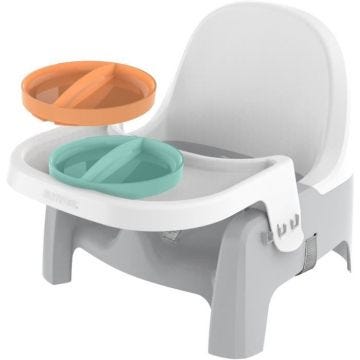 Siège d'apprentissage repas - INGENUITY - Assiette Twist & Dine - Réhausseur - Enfants de 6 mois à 3 ans - Orange et bleu