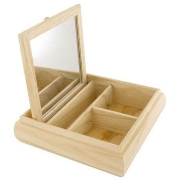 Coiffeuse arrondie en bois avec miroir - 19,5 x 5 cm