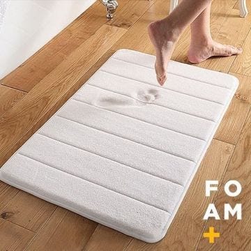 Tapis de bain - Cascade Bathing - Blanc - 60 x 40 cm - Antidérapant et confortable
