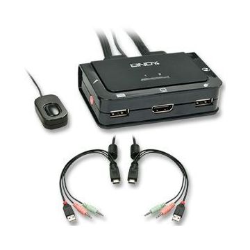 Switch KVM HDMI compact USB 2.0 audio 2 ports