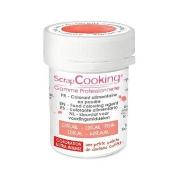 Colorant alimentaire en poudre corail 5 g