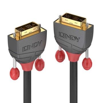 Câble DVI-D Single Link - LINDY - Anthra Line - 10m - Triple blindage - Or 24 carats