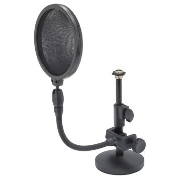 Samson MD2/PS05 - Bundle support de micro table embase métal 10 cm + Filtre anti-pop sur flexible