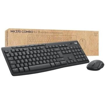 Combo clavier et souris - LOGITECH - MK370 - Sans fil - Graphite - Pour entreprise