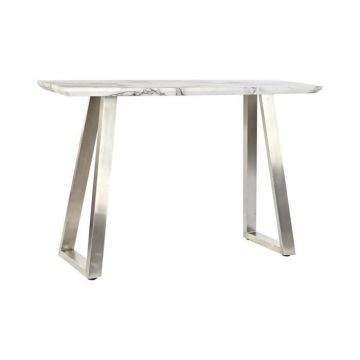 Console - Argentée - MDF et acier blanc - Moderne - 120 x 40 x 76 cm