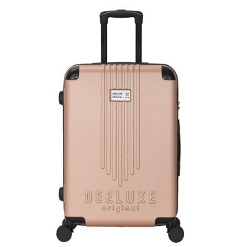 DEELUXE - Valise moyenne taille 65cm ABS Rigide 4 roues double CITYVIEW CHAMPAGNE