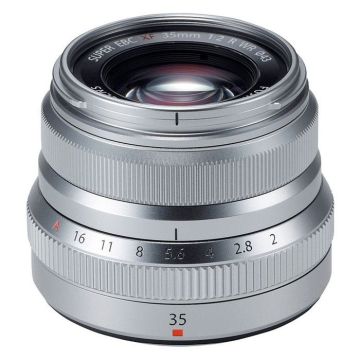 Objectif FUJIFILM Fujinon XF 35mm f/2 R WR argent - Ouverture F/2.0 - Distance focale 35 mm - Conçu pour hybride