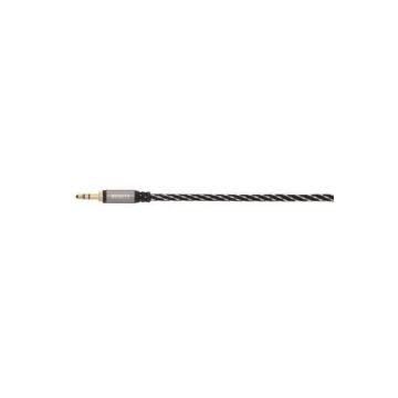 Câble audio jack 3,52mm mâle-jack 3,52mm mâle stéréo textile doré 1,5m