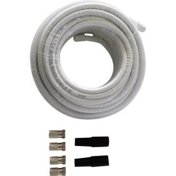 Kit de connexion satellite 4 fiches F mâles, 2 passe-fils en caoutchouc, 20 m de câble Wittenberg Antennen K-102941-10
