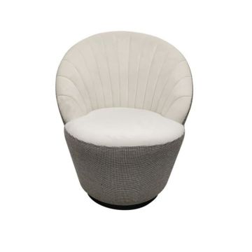 fauteuil noir doré polyester blanc (69 x 66 x 85 cm)