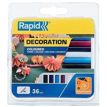 Bâtons de colle colorée - Non spécifié - Ø7mm x 94mm - Lot de 36 - 5 couleurs - Séchage rapide