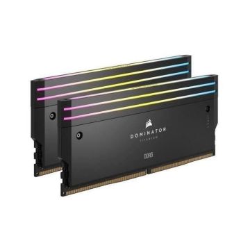 Mémoire RAM - CORSAIR - Dominator Titanium RGB DDR5 - 48GB 2x24GB DIMM - 7200MT/s - Intel XMP 3.0 - 1.40V - Noir