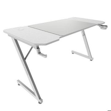 Bureau gamer - Mars Gaming - MGD-X140 - 140x60 cm - Blanc - Système de câbles intégré