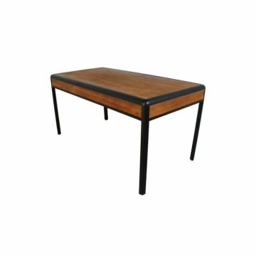 Table de salle à manger - Sapin et métal - 160 x 80 x 79 cm - Blanc