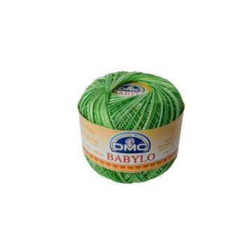 Fil à crocheter Babylo Gross. 10 - DMC - Col. 114 - Vert dégradé