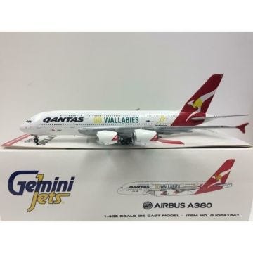 Gemini Jets - Réplique Avion de Ligne Qantas Airbus A380 VH-OQH Go Wallabies - 1:400