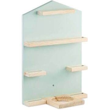 Étagère en Bois - HAMA - Maison - Pour Figurines Tonie - Chargeur Inclus - Couleur Menthe