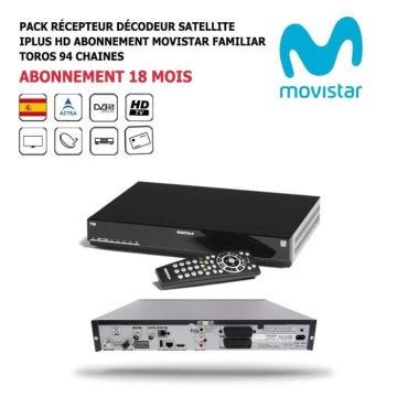 Pack Récepteur Décodeur Satellite - HD4K - iPlus HD - Abonnement 18 mois - 94 Chaînes Espagnoles
