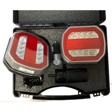 KIT SIGNALISATION REMORQUE WIFI MAGNETIQUES LED  12/24 Volts 4 fonctions - S16142