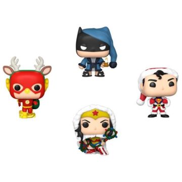 Figurine - FUNKO - Pocket Pop! - Dc Holiday - Lot de 4 figurines - Intérieur