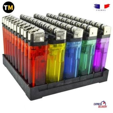 Lot de 50 briquets à Pierre translucide couleur jetables transparent multicolore