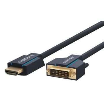 Cordon HDMI vers DVI - CLICKTRONIC - 10070342 - 3 m - Couleur: Bleu - Câble vidéo