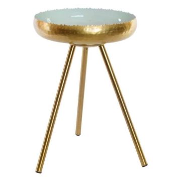 Table d'appoint - Métal laqué bleu - 43 x 43 x 61 cm