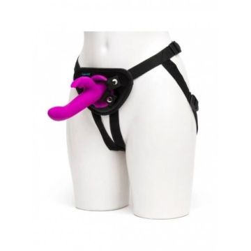 HAPPY RABBIT RECHARGEABLE VIBRATING STRAP ON HARNESS SET