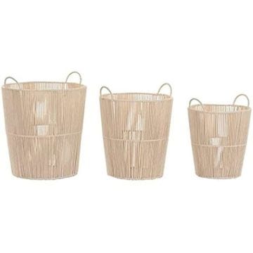 Jeu de paniers - DKD HOME DECOR - Standard - Coton - Métal - Beige