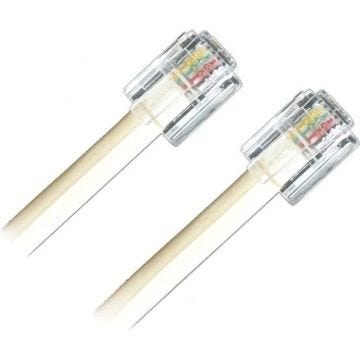 Cordon ADSL RJ11 - APM - Blanc - 10m - Haute vitesse et résistant