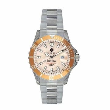 Ike BR007 – Montre avec bracelet en cuir pour homme Rose-Gris