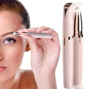 Rasoir à sourcils électrique Flawless Brows plaqué or 18 carats - MAVURA
