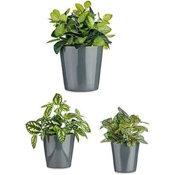 Pots en céramique - DKD HOME DECOR - Lot de 3 - 14-17-22 cm - Multicolore