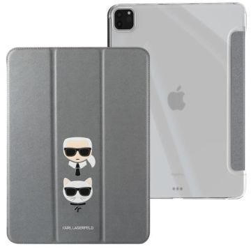 Étui pour iPad Pro 12.9 et Pro 12.9 2017 - KARL LAGERFELD - Gris - Clapet Support Multiposition