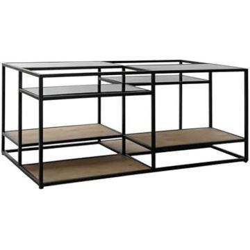 Table d'appoint - HOME DECOR - Bois Métal Miroir - 120 x 60 x 50 cm - Multicolore - Design contemporain
