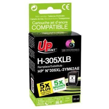 5 fois plus d' impressions qu' avec une cartouches HP 305. Avec puce, reconnaissance du niveau d&rsquo encre Capacité plus