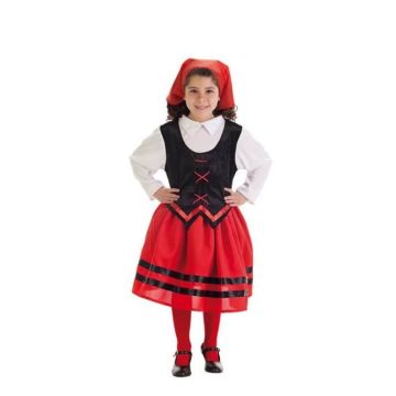 Déguisement Bergère économique fille - Mariola - Rouge - Polyester - Corsage, jupe et foulard