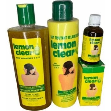 Gamme éclaircissante lemon clear 3pcs lait,tube crème,sérum et gel douche